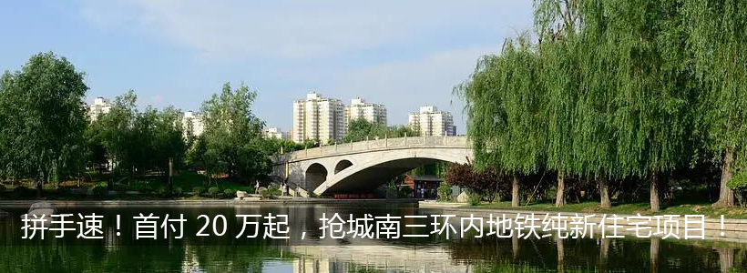 这次拼手速！首付20万起，抢城南三环内地铁纯新住宅